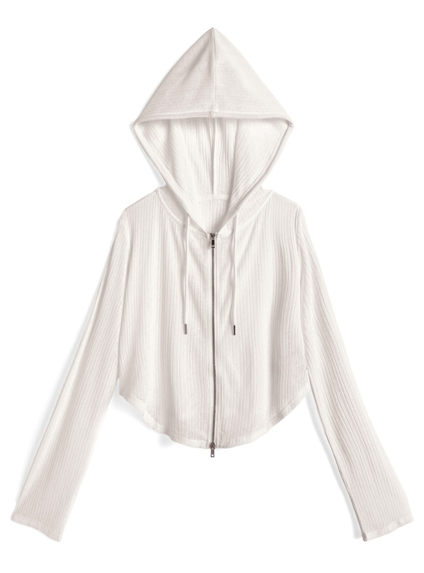 接触冷感ラウンドヘムシアーパーカー