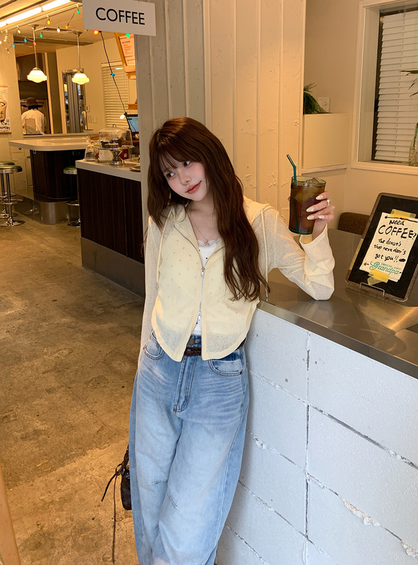 接触冷感ラウンドヘムシアーパーカー