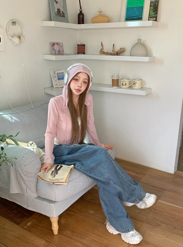 接触冷感ラウンドヘムシアーパーカー