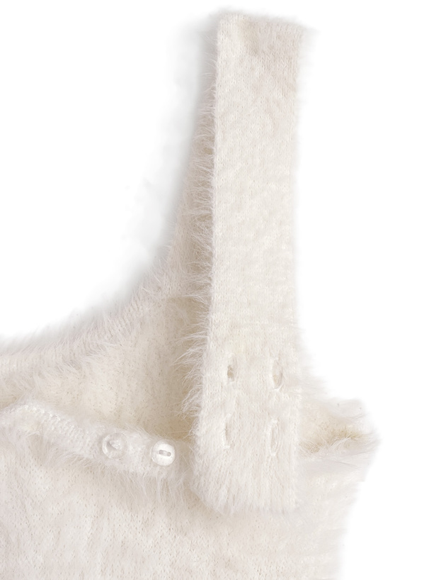 シャギーリボンボレロ×切替ミニワンピースニットアンサンブル