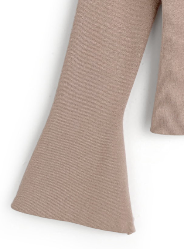 レイヤード風リボンニットトップス