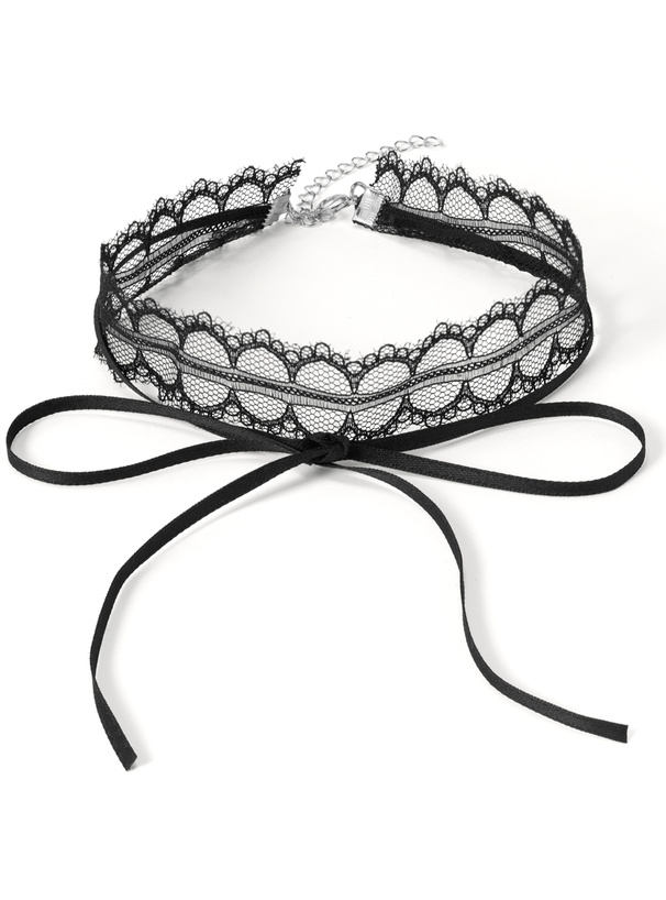 サテンリボンレースチョーカー[ru1648]