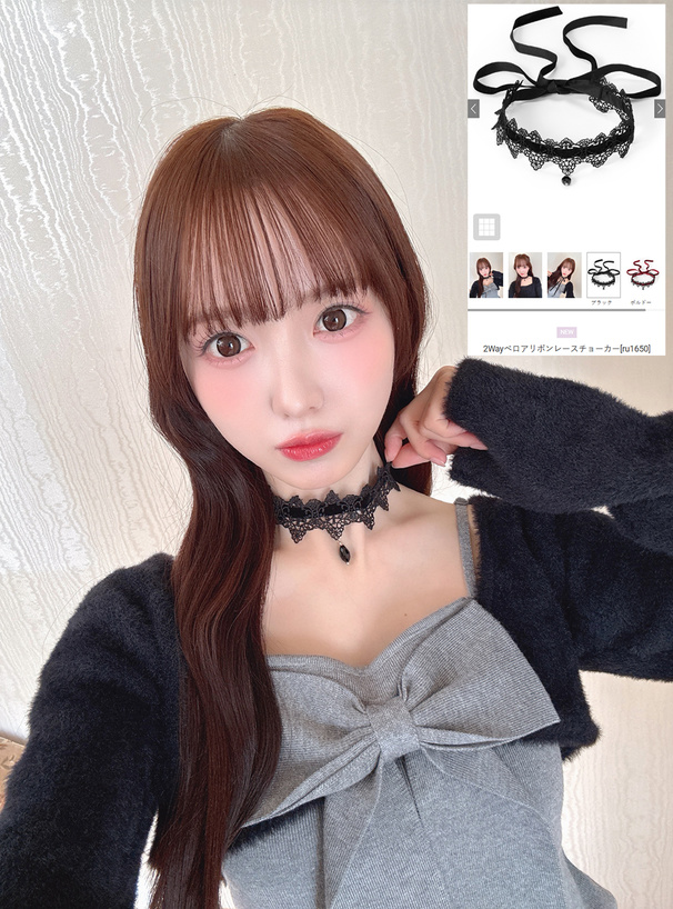 2Wayベロアリボンレースチョーカー