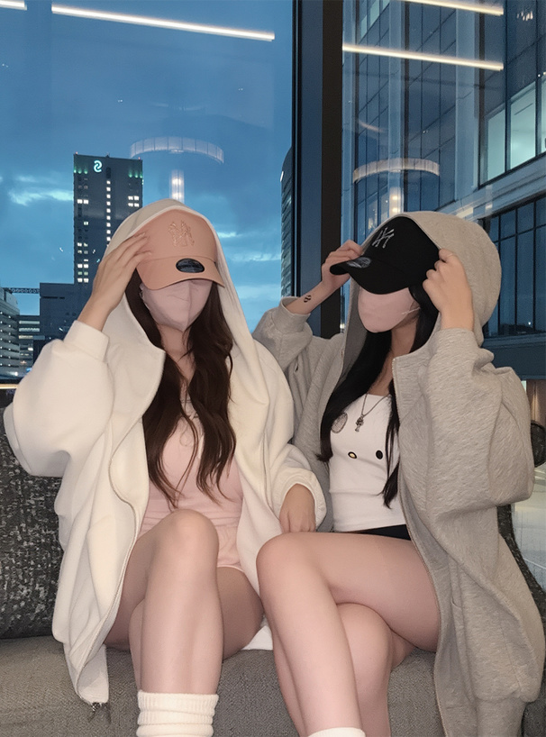 オーバーサイズダブルジップパーカー