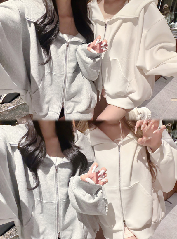 オーバーサイズダブルジップパーカー