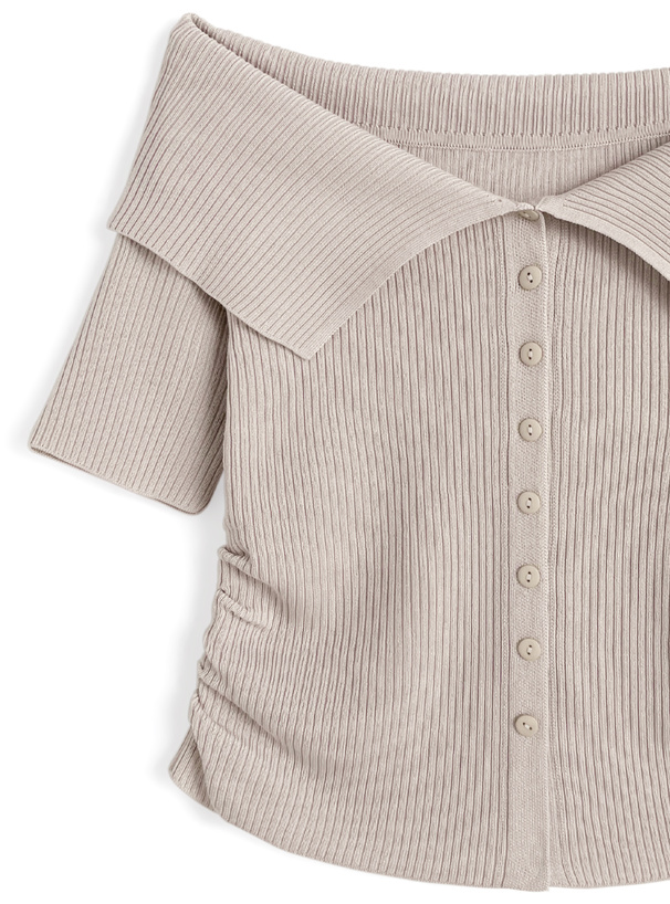 2Wayビッグカラーニットトップス