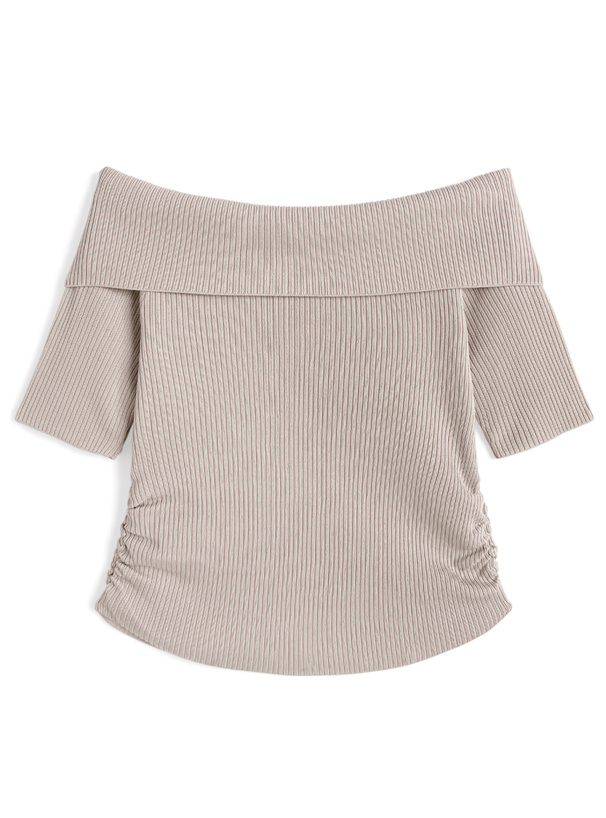 2Wayビッグカラーニットトップス