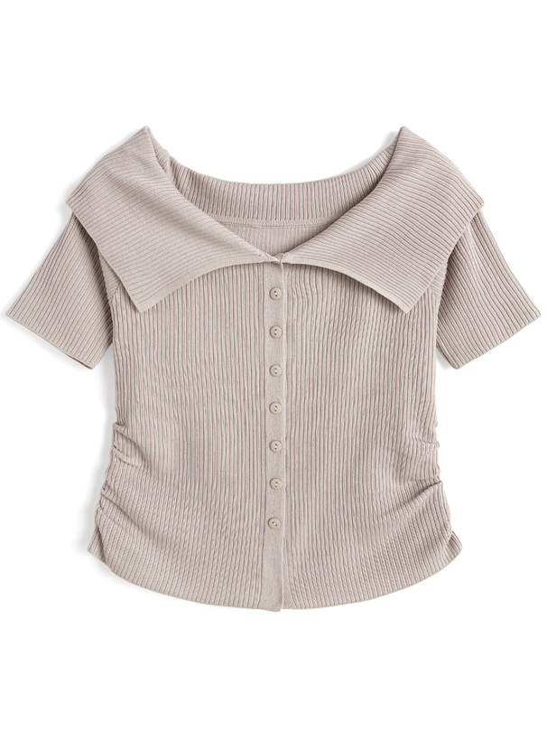 2Wayビッグカラーニットトップス