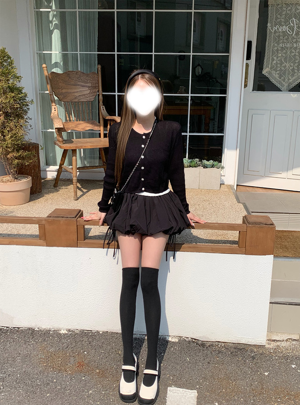 ビジューボタンシアーニットカーディガン