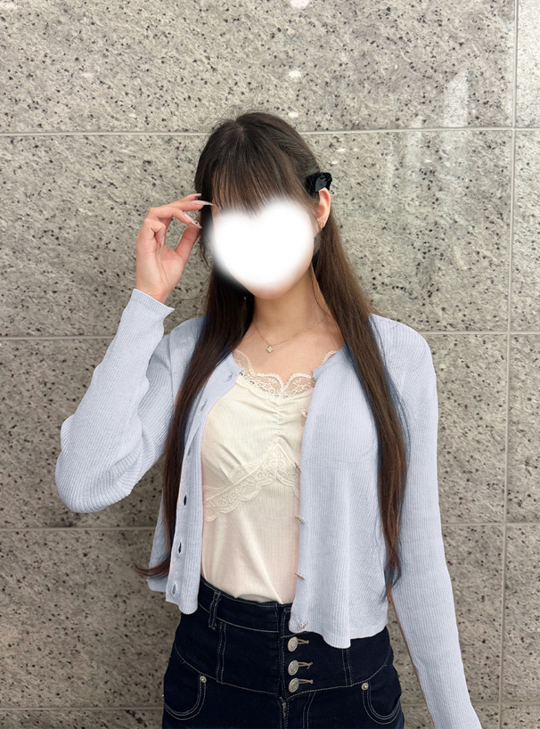 ビジューボタンシアーニットカーディガン