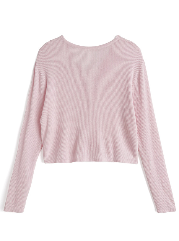 ビジューボタンシアーニットカーディガン