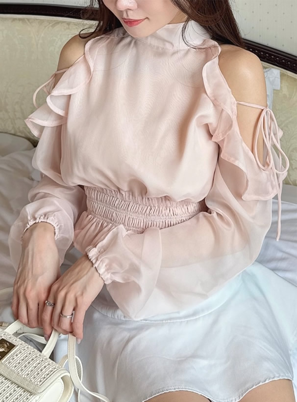 rinrinshirocon♥︎リボンパワージョルダーブラウス ショルダーリボンブラウス | PICCIN (ピッチン) 公式通販