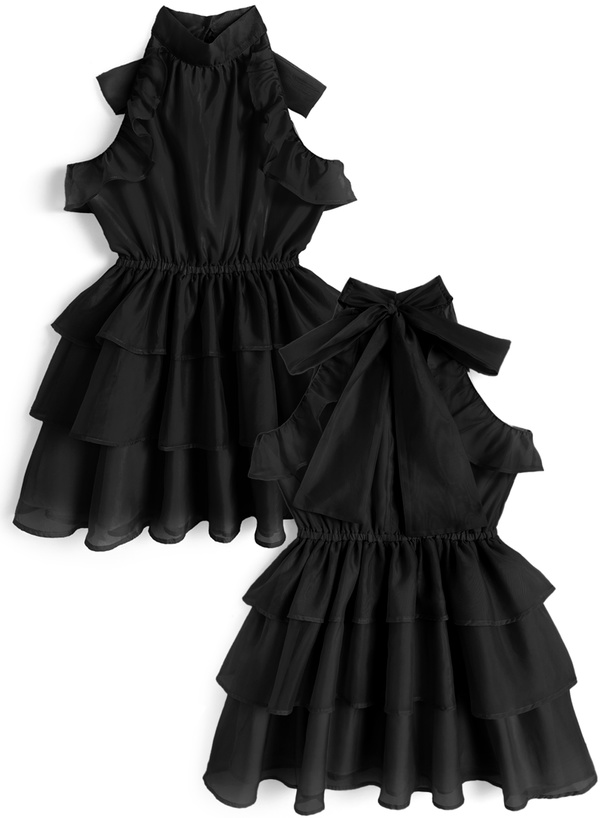 シアーアメスリティアードフリルミニワンピース