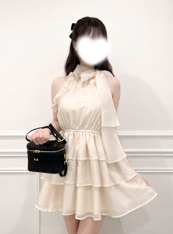 シアーアメスリティアードフリルミニワンピース