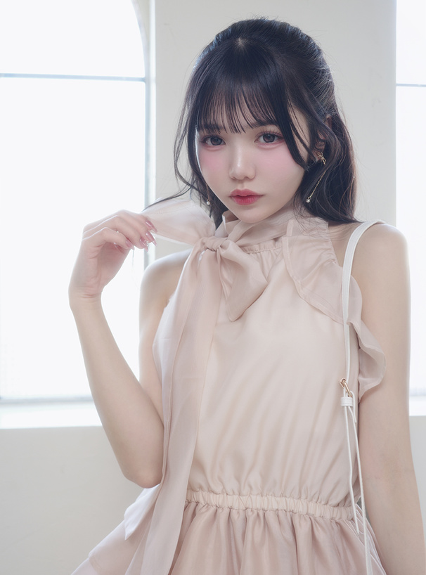 シアーアメスリティアードフリルミニワンピース