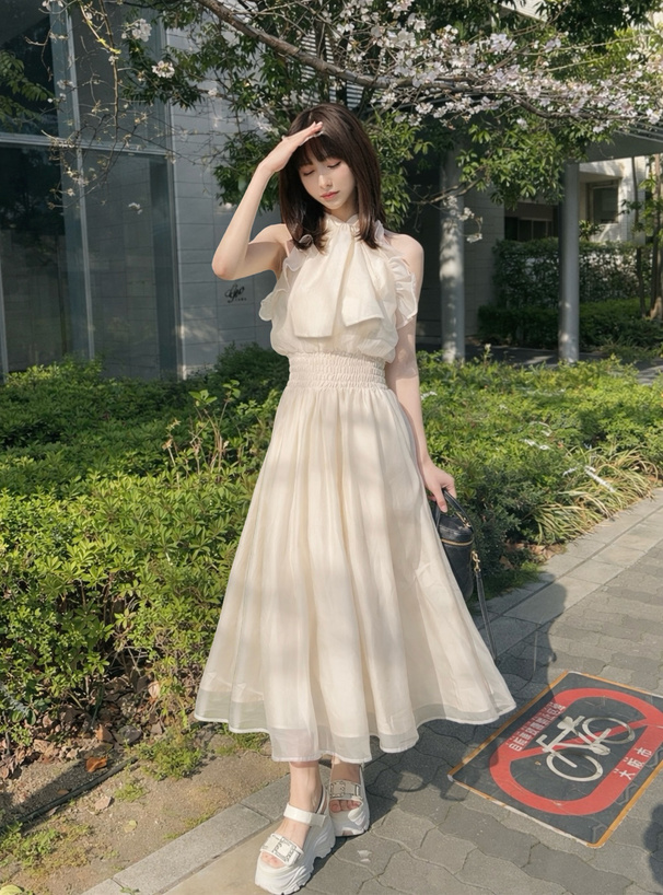 三上悠亜 シアーアメスリロングワンピース