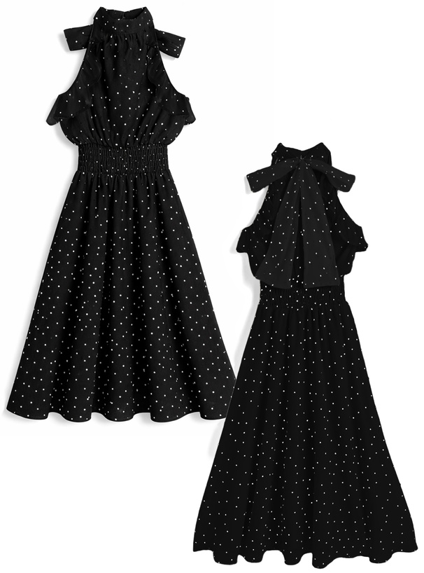 森香澄 ドット柄アメスリロングワンピース