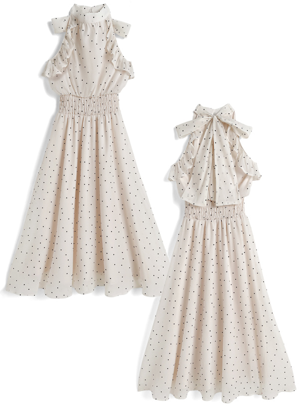 森香澄 ドット柄アメスリロングワンピース