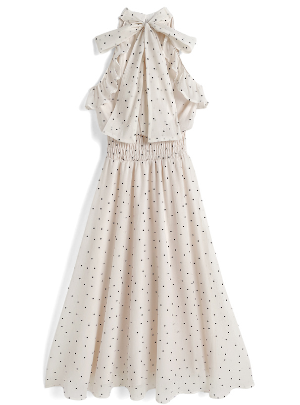 森香澄 ドット柄アメスリロングワンピース