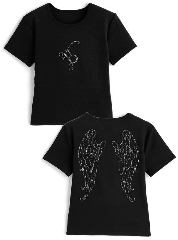 ラインストーンロゴTシャツ