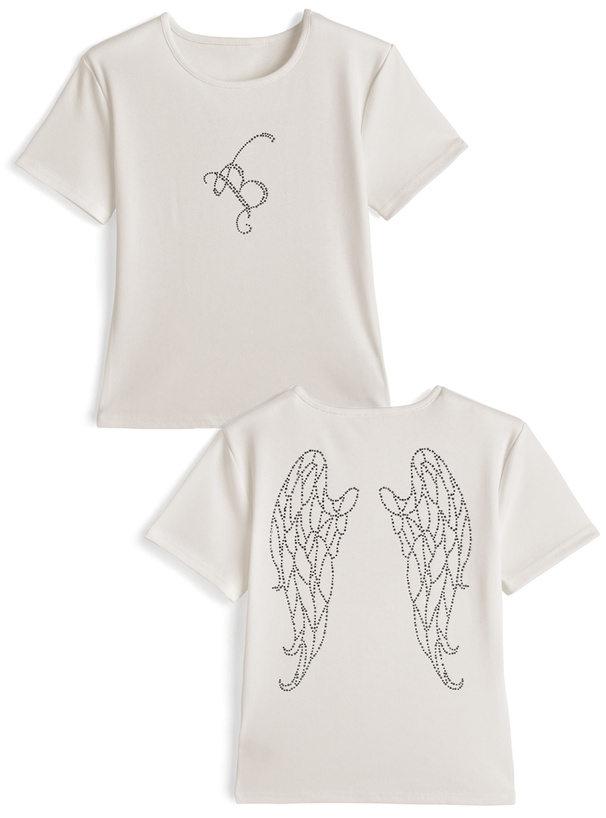 ラインストーンロゴTシャツ
