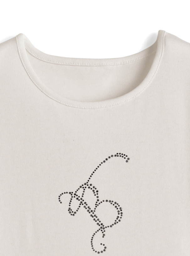 ラインストーンロゴTシャツ