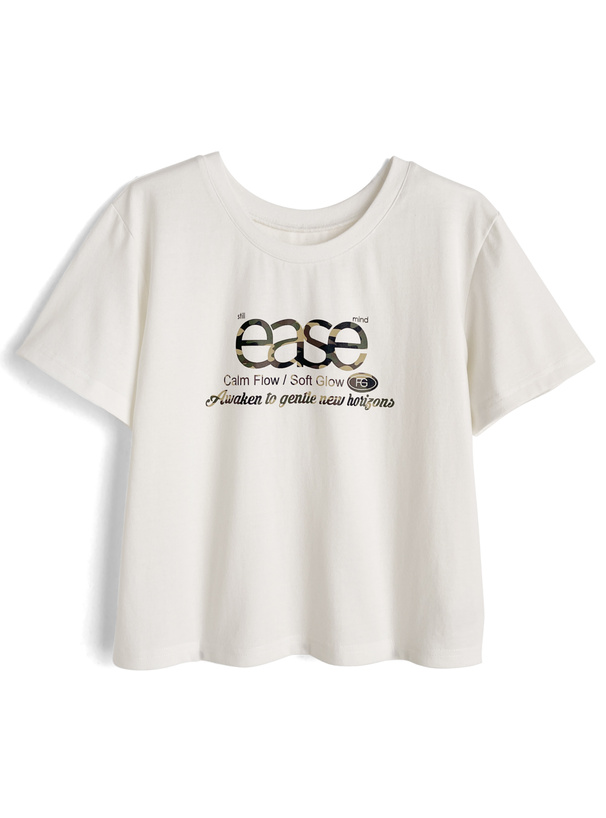 カモフラージュ柄ロゴプリントTシャツ