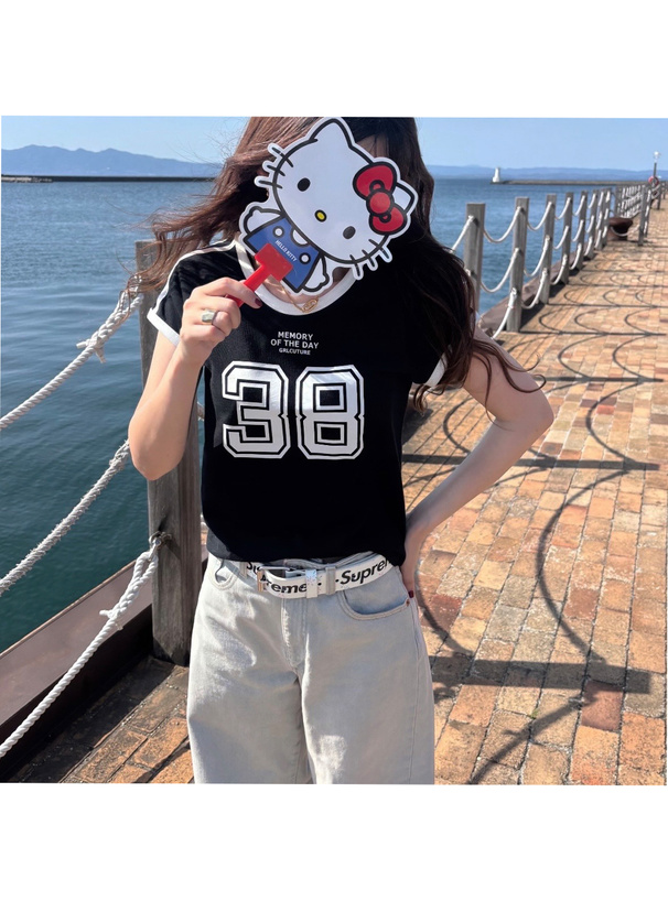 ナンバーロゴサイドラインラグラントップス