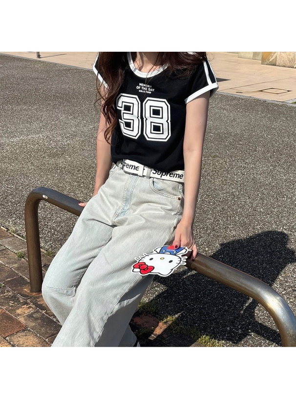ナンバーロゴサイドラインラグラントップス
