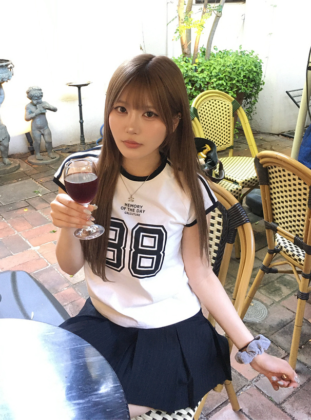 ナンバーロゴサイドラインラグラントップス
