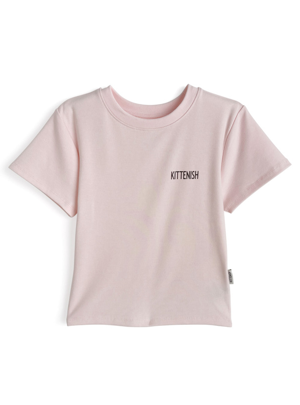 ロゴプリントショート丈Tシャツ
