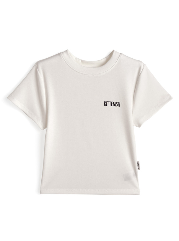 ロゴプリントショート丈Tシャツ