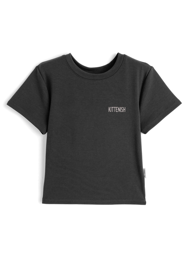 ロゴプリントショート丈Tシャツ