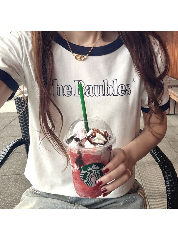 配色ロゴプリントTシャツ