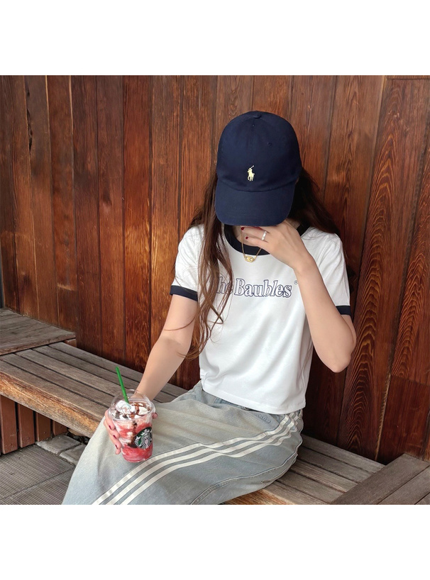 配色ロゴプリントTシャツ