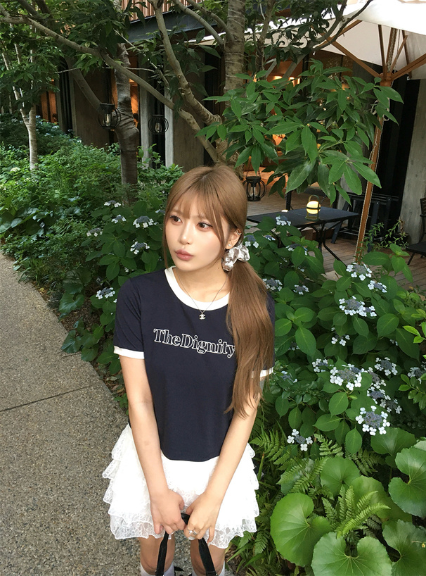 配色ロゴプリントTシャツ