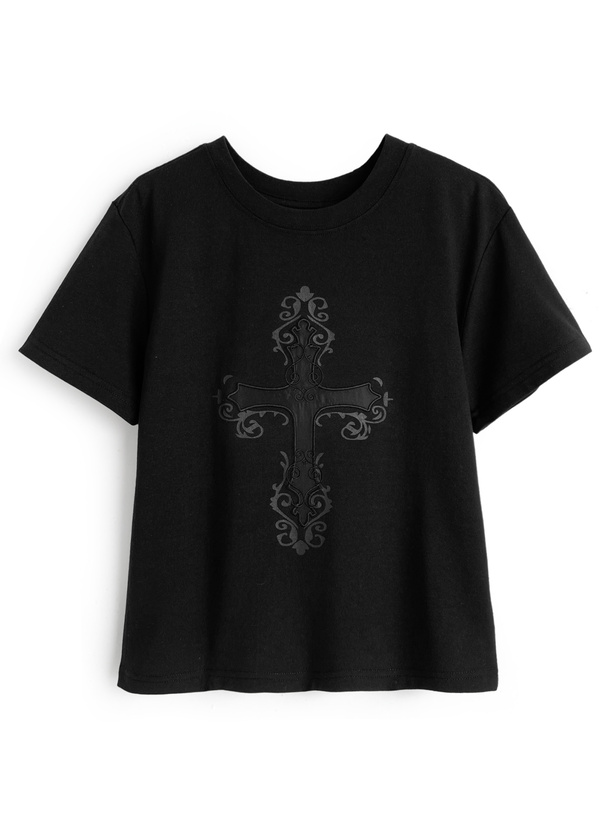 クロスロゴ刺繍Tシャツ