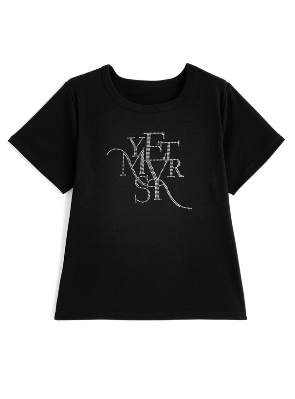 ラインストーンロゴTシャツ
