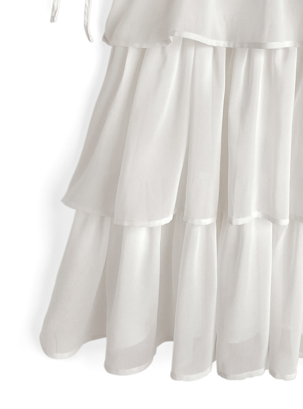 ショルダーオープンティアードフリルチュニック