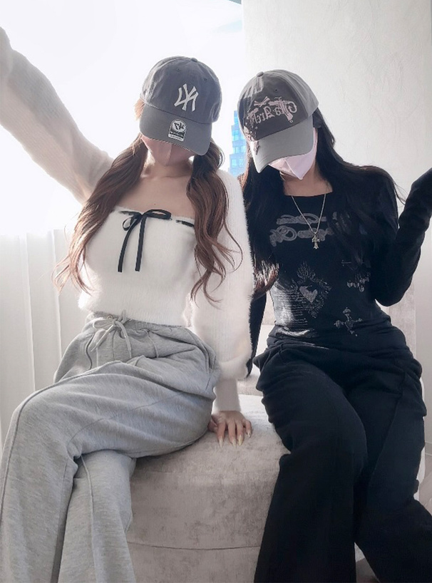 裏毛センターピンタックフレアスウェットパンツ[ru1817] | レディース