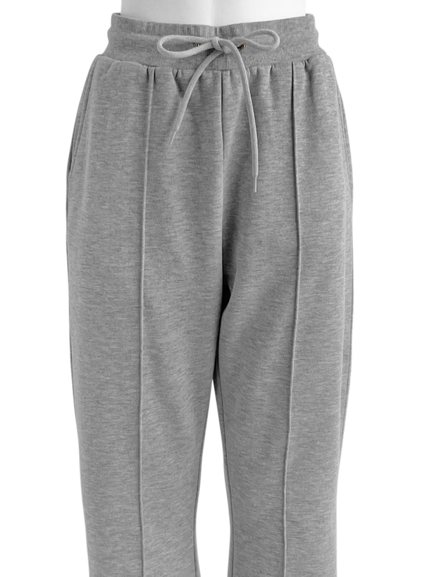 裏毛センターピンタックフレアスウェットパンツ[ru1817] | レディース