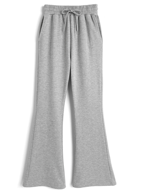 ショート丈ダブルジップパーカー×フレアパンツスウェットセットアップ