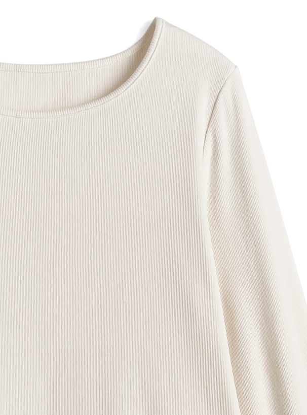 チュールフレアスリーブリブトップス