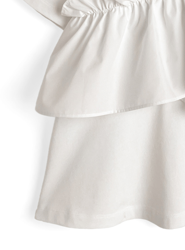 接触冷感アシンメトリーフリルTシャツ