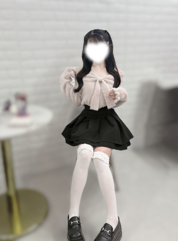 リボンシャギーニットトップス