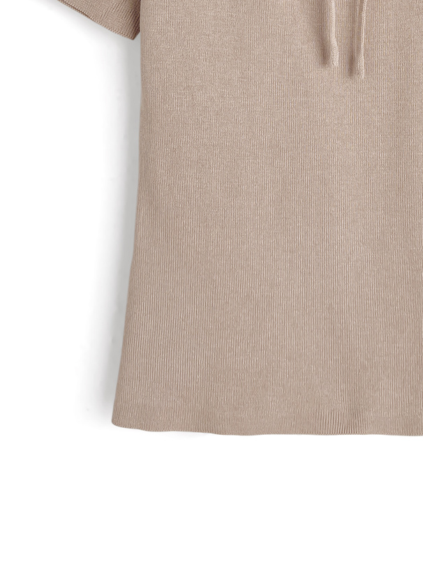 配色レイヤード風ネックリボンニットトップス