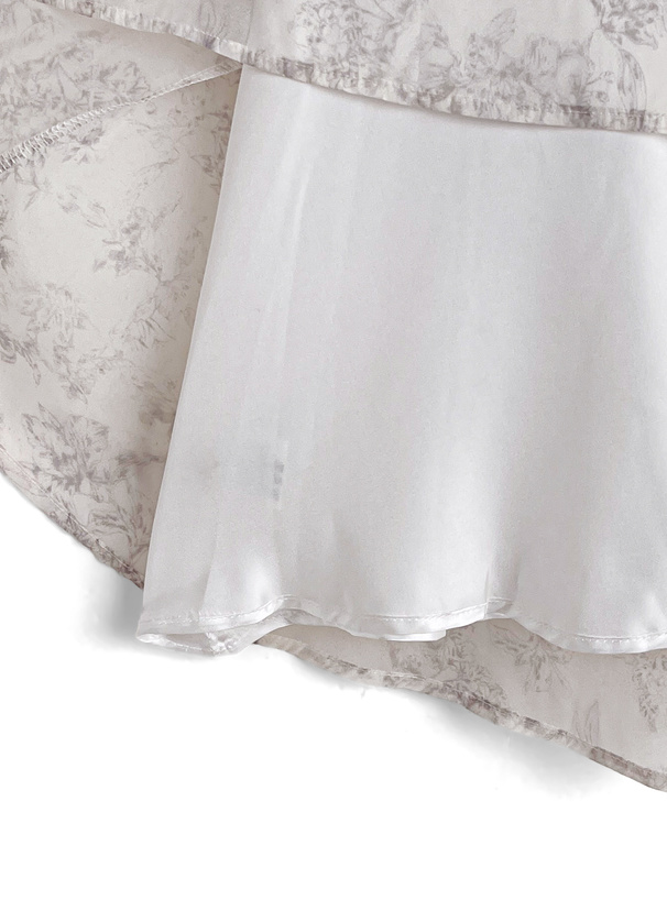 花柄ショルダーオープンリボンアメスリロングワンピース