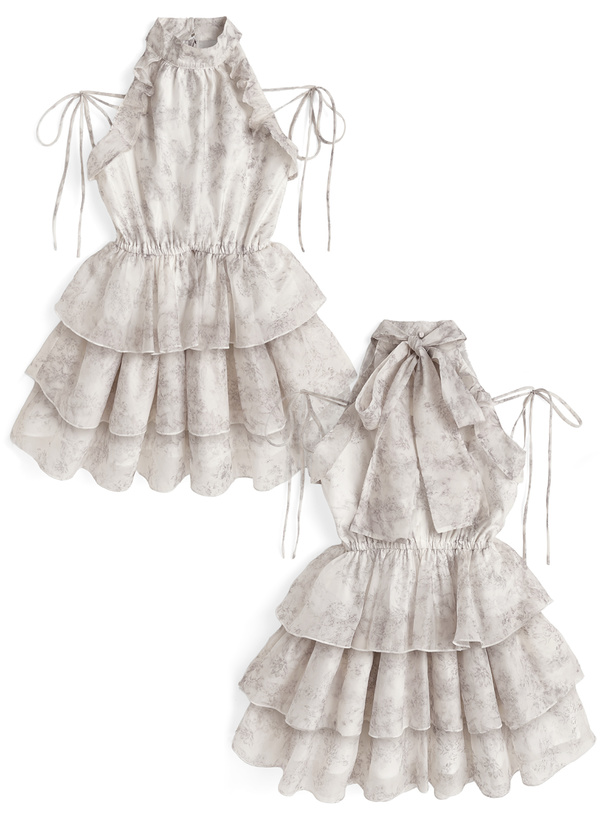 花柄リボンアメスリティアードミニワンピース[ru1868]