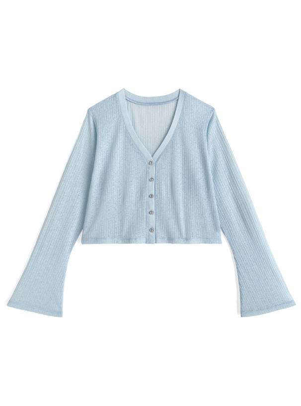 森香澄 接触冷感フレアスリーブシアーカーディガン