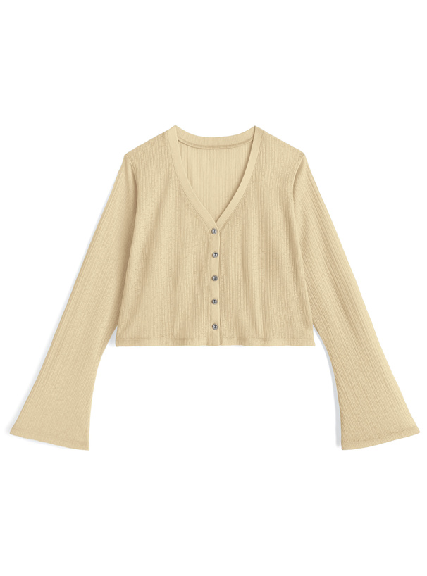 森香澄 接触冷感フレアスリーブシアーカーディガン